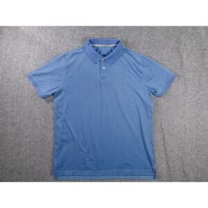 Members Mark Shirt Mens Medium Blue Polo Classic Casual Preppy Essential Golf